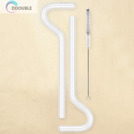 [Ddouble.my] Anti Wrinkles Straw Flute Style Design Glass Drinking Straw with Cleaning Brush Wrinkle