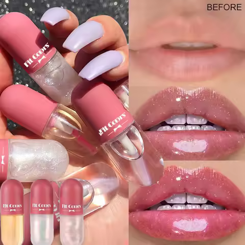Capsule Liquid Lip Blam Moisturizing Transparent Color Changing Lip Plumper Volumising Essence Oil M