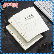 SHOOGEL A5 Notebook, Loose Leaf Perforated Sheets Binder Inner Page, Refill Page Daily Planner Agend