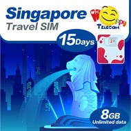 Happy Singapore SIM Card - 3-15 Days 1-8GB Unlimited Data Prepaid Travel SIM (5G/4G)