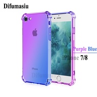 For iPhone 8Plus 7Plus 6Plus 6SPlus Case Covers Apple iPhone 6 6S 7 8 SE 2020 XR XSMAX 15 14 13 12 11 Pro Max Plus Mini Shockproof Soft Case Gradient Color Silicone Soft TPU Casing Colorful Back Cover Anti Fall iPhone 6S 6 7 8 Plus SE 2020 Phone Case