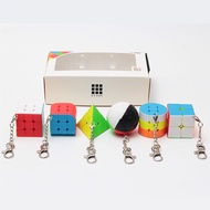 6 in1 gift box Key chain Puzzle magic Cube 3x3x3 cube backpack pendant cube 3x3 cubo magico lovely G
