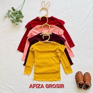 ATASAN SYAKILA RUFFLE KNIT TEE | KAOS ANAK PEREMPUAN LENGAN PANJANG BAHAN RIB KNIT PREMIUM | BAJU AN