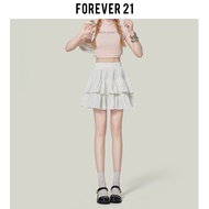 Forever 21 เค้กรังผึ้งสีดํากระโปรงสั้นผู้หญิงสูงเอว A-Line 3D ตกแต่งและ Ruched Patchwork Ruffles