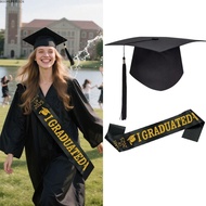 BOOMLIFE1232T Graduation Cap, Polyester Black Bachelor Cap, Bachelor Degree Matte  Elastic Strap Gra