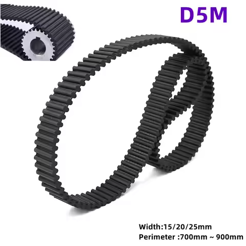 1pcs D5M Rubber Double Side Tooth Timing Belt Synchronous Belts Width 15/20/25mm Perimeter 700/710/7