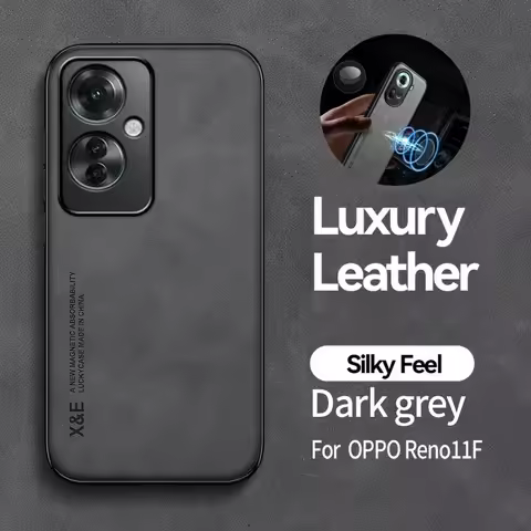 Reno11F 5G Case Built in Metal Plate Magnetic Car Holder Leather Phone Cases For OPPO Reno11 F Reno