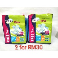 2 PACK TENA VALUE ADULT DIAPERS L SIZE 10+1S