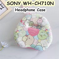 【Discount】For SONY WH-CH710N Headphone Case Cartoon Fresh StyleHeadset Earpads Storage Bag Casing Box