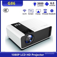 HdVJ 【 Ready Stock】Ready Stock6000 lumens Android Mini Projector HD Proyector WIFI LCD Led Projector Home Cinema Support