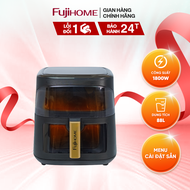 🔥 Nồi Chiên Không Dầu Fujihome A8DG1NEW 8L – Hai mặt kính trên và dưới - Màn hình LED cảm ứng