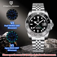 Pagani Design Original 40mm GMT Men Automatic Watch Seiko NH34 Ceramic Bezel 100M Water Resistant Gl