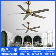 吊扇无灯电风扇吊顶天花客厅餐厅工业复古大风力风扇大风量变频