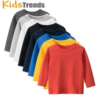 Boys T Shirt Plain Long Sleeve Kids Boy Tshirt Children Tops Kid Clothing 100% Stitching Cotton