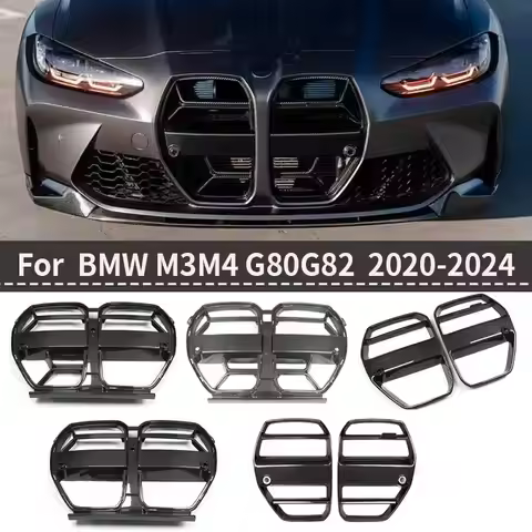 For BMW M3 M4 G80 G82 dry carbon fiber modified Racing grills Front bumper grille air outlet CLS V S