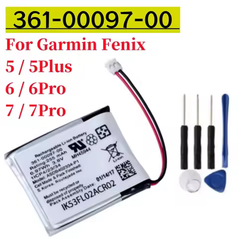 Replacement Watch Battery 361-00097-00 For Garmin Fenix 5 5 plus 6 6 pro 7 7pro + Free Tools
