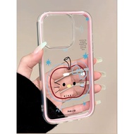 Pink Apple Girl Sketch Case hp iphone 17 Pro Max Ip 17 Air 16E 15 Pro Max 7+ 8+ Ip 12 13 Mini 7 8 Pl