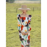 Beautiful lady's red floral Maxi
