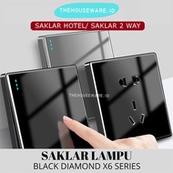 Diamond Light Switch Socket Black Titanium Switch Hotel Switch 2 WAY Swimseivs Switch