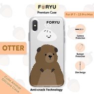 Foryu Case Anticrack Silicone TPU Transparent Animal Otter Softcase Casing iPhone 7 8 Plus X XS MAX 11 12 13 MINI PRO PROMAX
