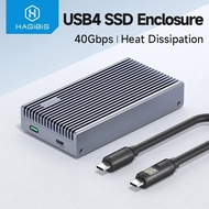 Hagibis 40Gbps USB 4m.2 NVMe SSD ENCLOSURE WITH USB 4 CABLE LED DISPLAY FOR THUNDERBOLT 4 3 SSD CASE