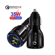 35W QC3.0 Dual USB Car Charger 6A Quick Charge 3.0 Car Charger