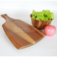 NT345 เขียงเหลี่ยมคางหมูมือจับ โซปา เขียงไม้จามจุรี เขียงไม้จามจุรี Cutting Board พร๊อพสินค้า เขียงเ