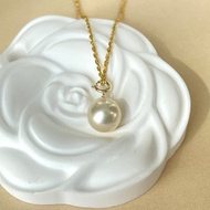 小燈泡 天然海水珍珠 akoya 羽黃金 18K金 麻花項鏈