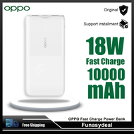 Power Bank ชาร์จเร็ว2 OPPO ของแท้18WPD 10000มิลลิแอมป์ต่อชั่วโมง/QC แบบชาร์จเร็วสองทาง Power Bank ความจุพาวเวอร์แบงค์ขนาดใหญ่อเนกประสงค์สำหรับ Apple Huawei Xiaomi แอนดรอยด์ Power Bank สีขาว