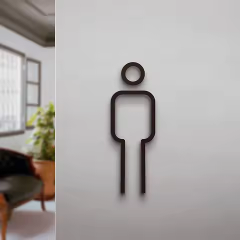 1set Restroom Sign, Easy Door Mount for Hotels and B&Bs, Toilet Sign, Unisex, Suitable for Hotels an
