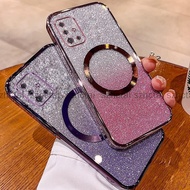 Casing For Samsung A51 A71 M51 Plating Glitter Phone Case Magnetic Suction Full Coverage