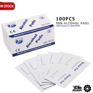 100PC Alcohol Swab Pads For Phone Wipes Handphone Alchol Swabs Pad Disposable Disinfection Cleaning