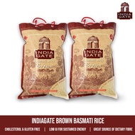 India Gate Brown Basmati Rice 5kg (Pack of 2) Gluten &amp; Cholesterol free, Best for Diet, Healthy Rice, Brown Rice, High in Fibre