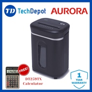 Aurora AS1460CD Paper Shredder Cross Cut (4x31mm) 14 SHEETS (75g/A4) Free 1 Aurora DT259TX Calculato