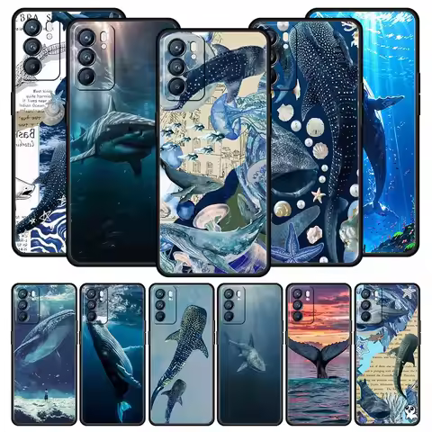 Ocean Whale Shark Swimming Phone Case For Oppo Reno13 Reno12 Reno11 F Reno10 Pro A54 5G Find X5 A9 A