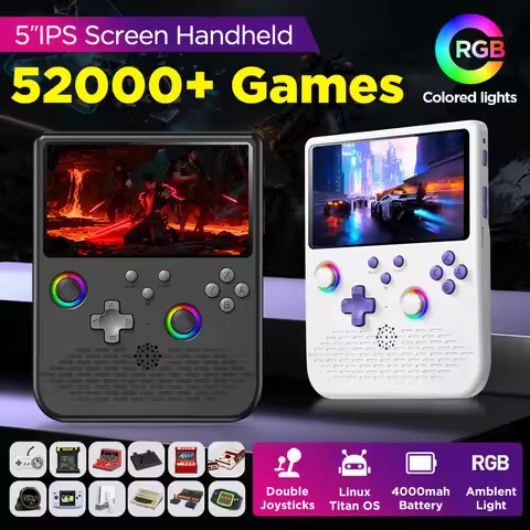 H5 Handheld Game Console with 52000+Games 5-inch IPS Screen 4000mAh Portable Video Game Players for 