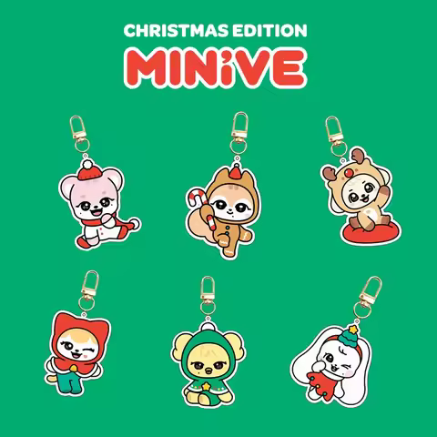 KPOP IVE MINIVE Merch Keychain for Women Men Kawaii Fashion Acrylic Key Ring Holder Gifts Car Bag Ch