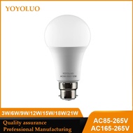 LED Bulb Lamps B22 AC220V 240V Light Bulb Real Power 21W 18W 15W 12W 9W 5W 3W Lampada Living Room Ho