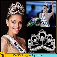 Miss Universe Big Pearl Rhinestone Tiara Full Circle Crown