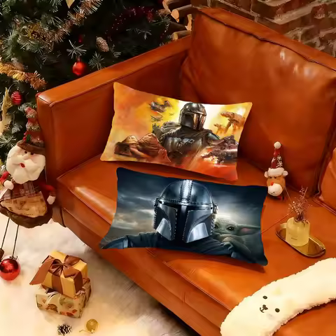 New Movie T-The M-Mandalorian and Grogu cushion cover Rectangle Pillow Case Printing Bedside Sofa Ro