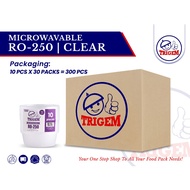 [ 300 PCS = 1 Box ] TRIGEM CLEAR Container Round 250 ml | R0 10 CLEAR