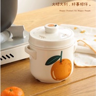 Double-Lid Double-Ear Ceramic Stew Cup Chawanmushi Cup Chawanmushi Steaming Bowl Japanese Bowl Steamed Egg Bowl Cubilose Stewing Porridge Steamed Dessert Syrup
