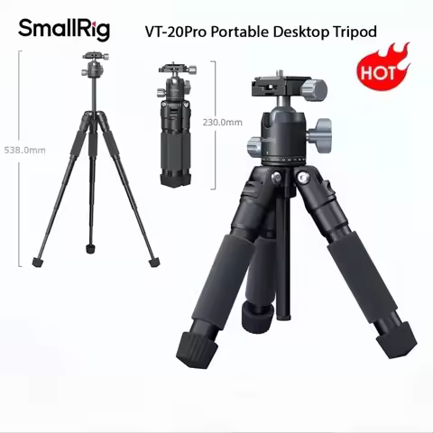 SmallRig VT-20 5470 Pro Portable Desktop Tripod with Phone Clamp with Video Head for Photography Vid