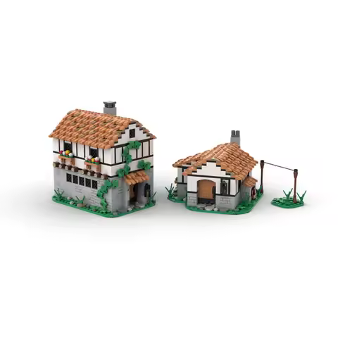 Century Cottage Castle Tavern Technology Modular Blocks Medieval Viking style Building Model Tavern 