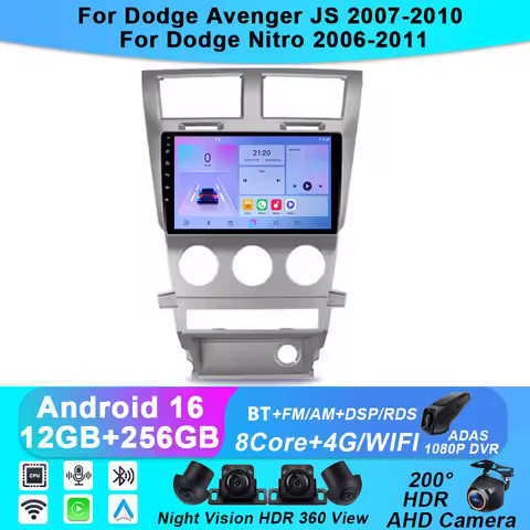For Dodge Avenger JS 2007-2010 For Dodge Nitro 2006-2011 wifi Car Radio Android Auto Stereo Carplay 