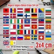 Europe 3x4cm European Country Cheek Sticker, Country Face Sticker