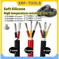Silicone Flexible Wires  2 3 4 Cores Power Cables 22-13 AWG TRS 200℃ Higtemperature Tinned Copper Wi