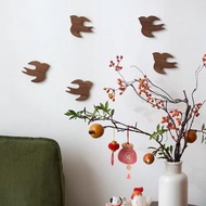 胡桃木磁吸冰箱貼 飛燕壁貼牆貼 可膠粘 可做杯墊