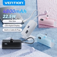Vention Mini PowerBank LED Display 4800mAh Small Power Bank 22.5W Foldable Lightning Type for Iphone