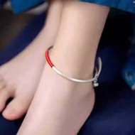 Pure Silver Anklet Female Sterling Silver Miaojiang Anklet Bell Open Silver Bracelet Solid Anklet Si